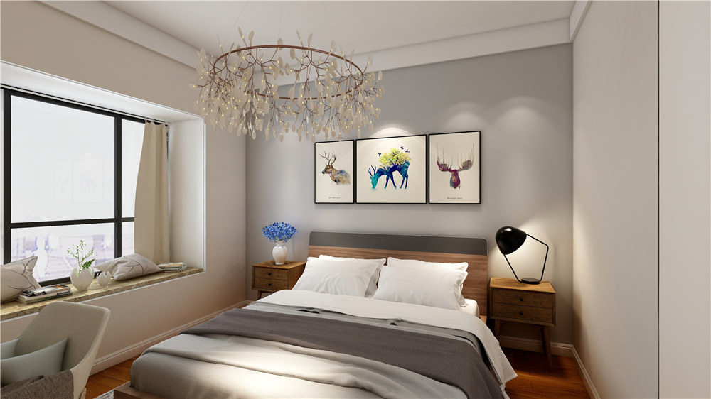 龍湖九里晴川-現(xiàn)代簡約-臥室設(shè)計效果圖
