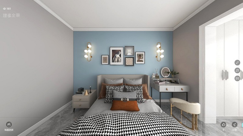 龍湖九里晴川-現(xiàn)代簡(jiǎn)約-臥室設(shè)計(jì)效果圖